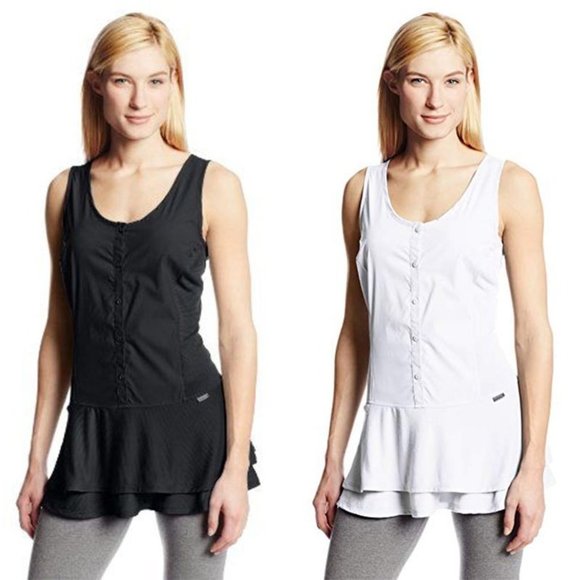 MERRELL Claire Selectwick Periwinkle Sleeveless Double Hem Tunic Tank Sz M - Picture 2 of 9